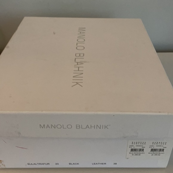 Manolo Blahnik motorcycle fur leather boots  8 - Picture 8 of 10